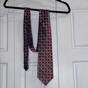 Red and Gray Geometric Pattern Ties